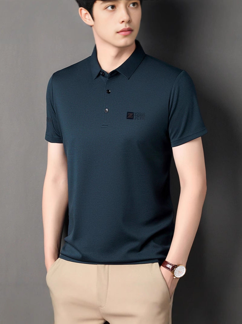 Men's Non-Iron Polo Shirt Breathable Short Sleeve Casual Top
