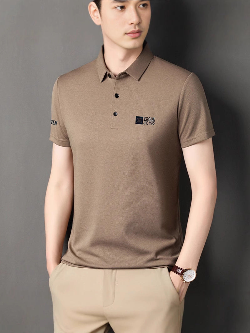 Men's Non-Iron Polo Shirt Breathable Short Sleeve Casual Top