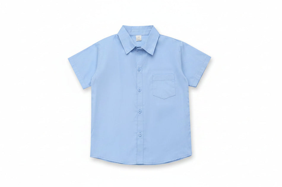 Boys Cotton Short Sleeve Button-Up Summer Shirt