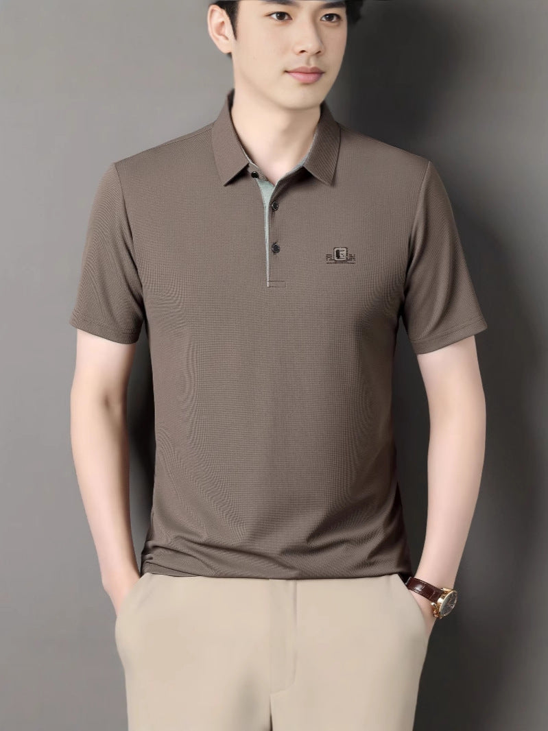 Men's Business Casual Polo Shirt Short Sleeve Lightweight Top