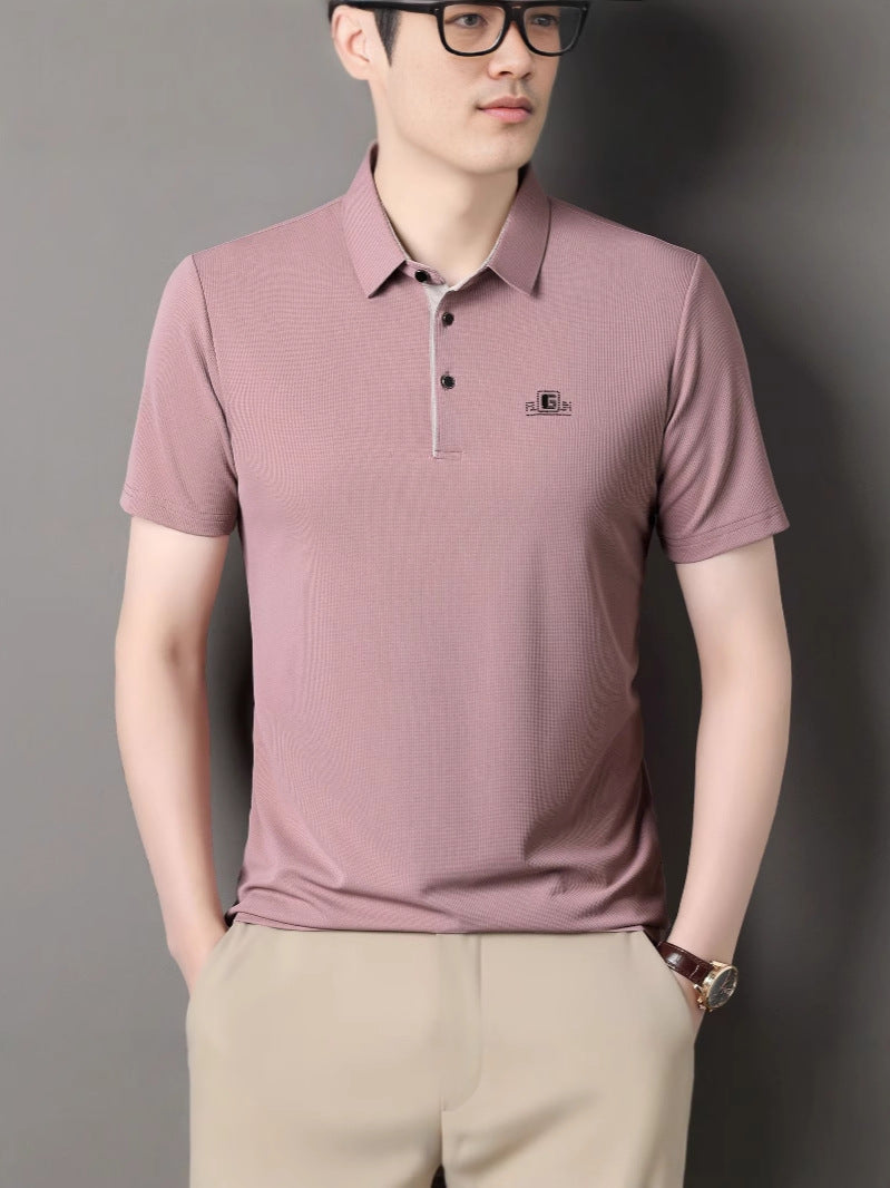 Men's Business Casual Polo Shirt Short Sleeve Lightweight Top