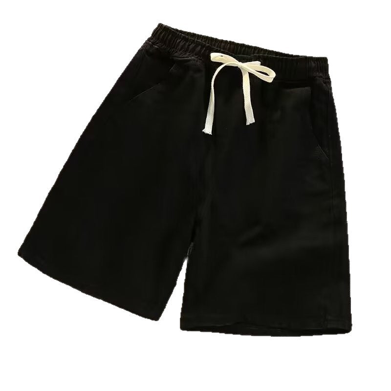 Unisex Loose Fit Denim Knee-Length Shorts, American Style