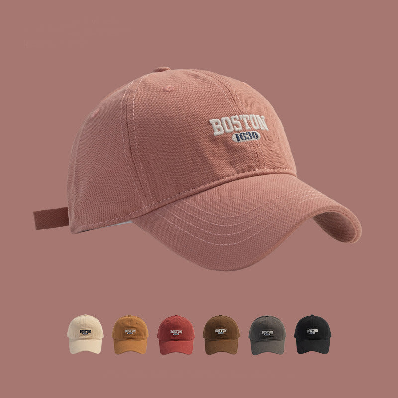 Cotton Embroidered Baseball Cap with Curved Brim