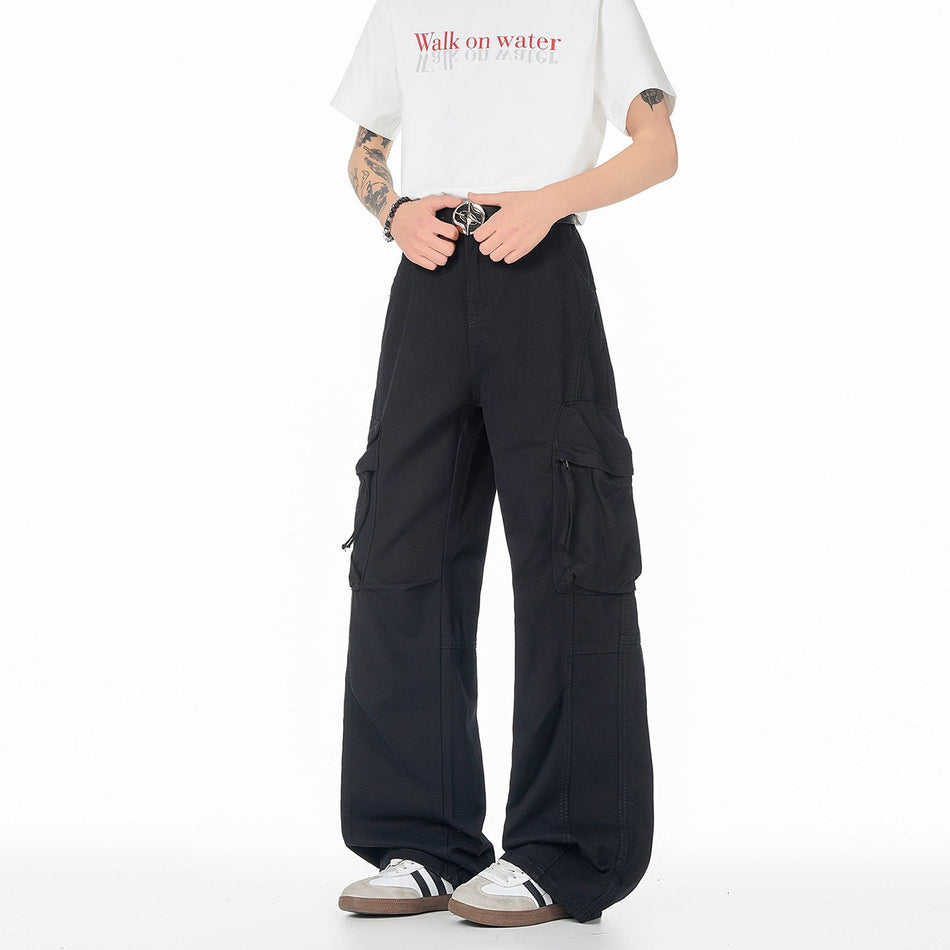 Men's Pure Cotton Washed Work Pants Loose Fit