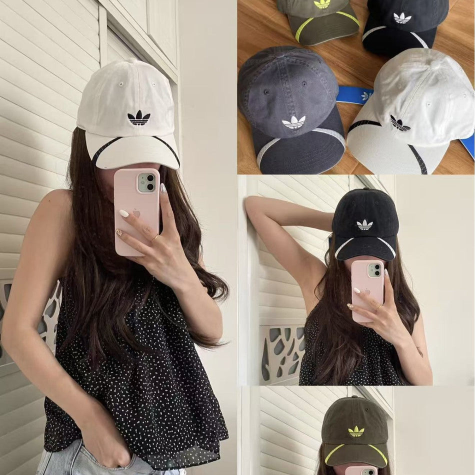 Washed Cotton Baseball Cap with Adjustable Curved Brim