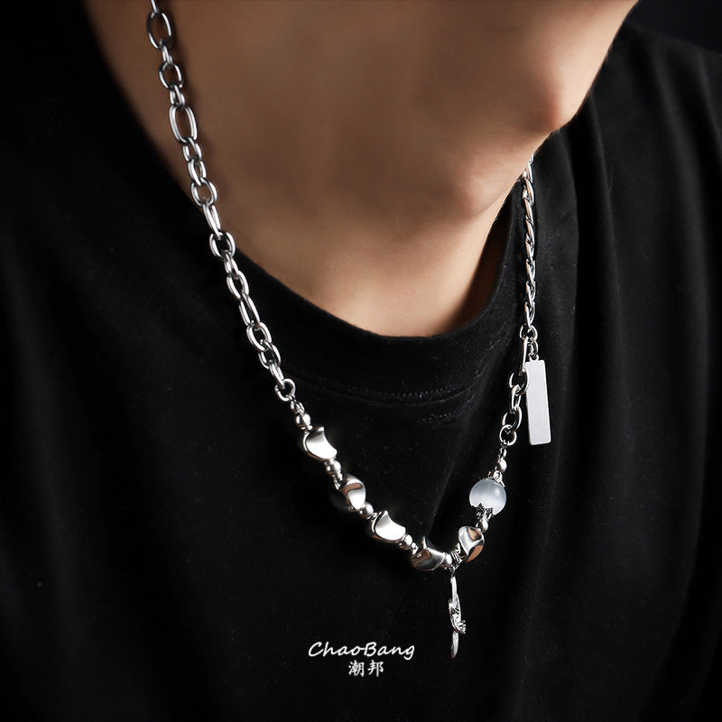 Titanium Steel Starburst Necklace Unisex Personalized Clavicle