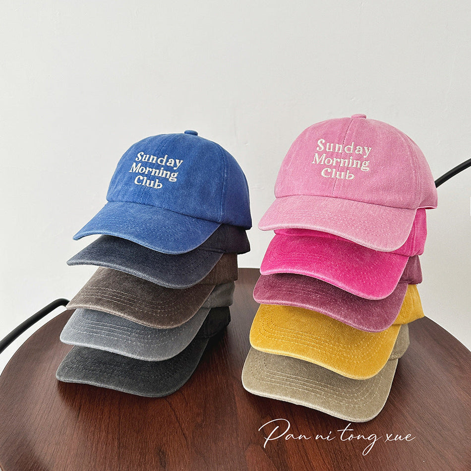 Cotton Letter Embroidered Baseball Cap for Parent-Child Style