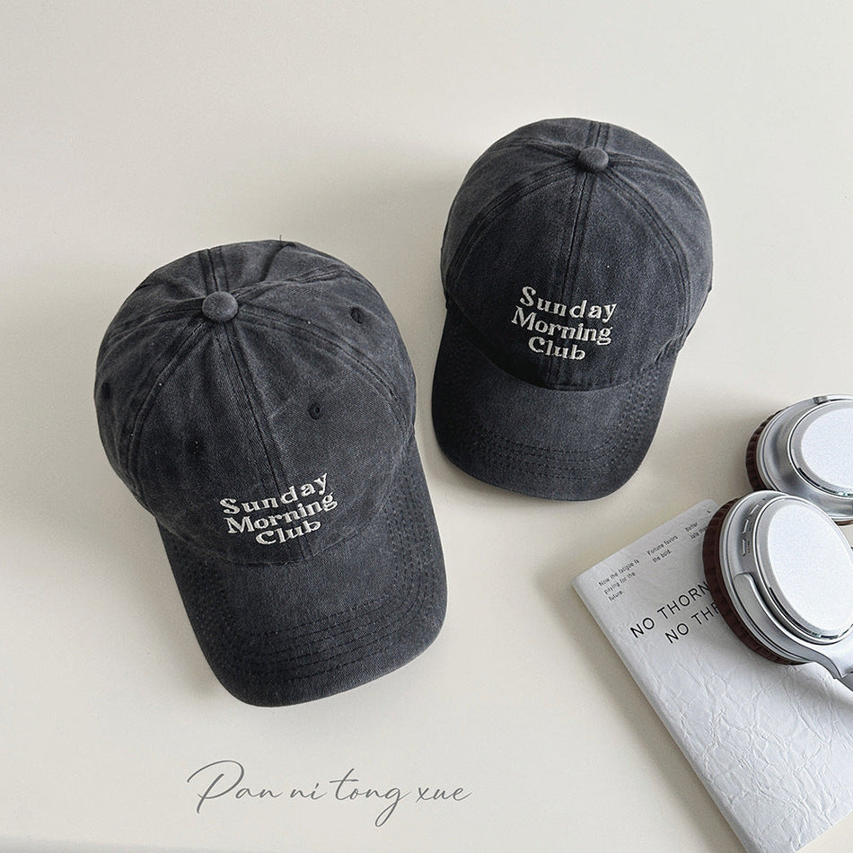 Cotton Letter Embroidered Baseball Cap for Parent-Child Style