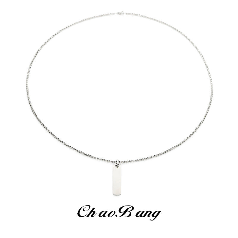 Geometric Titanium Steel Necklace Unisex Minimalist Fashion Chain
