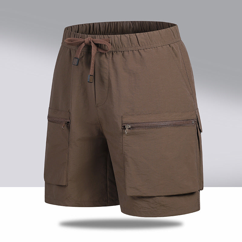 Unisex Quick-Dry Cargo Shorts, Loose Fit Lightweight Workwear