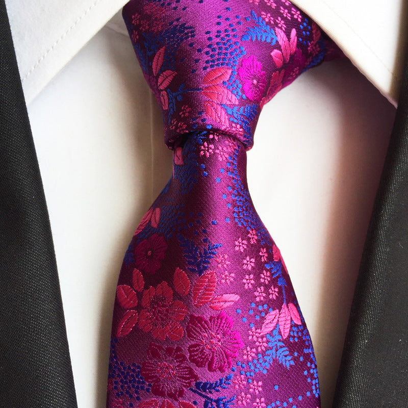 Men's Paisley Polyester Large Flower Suit Tie - Pack of 5