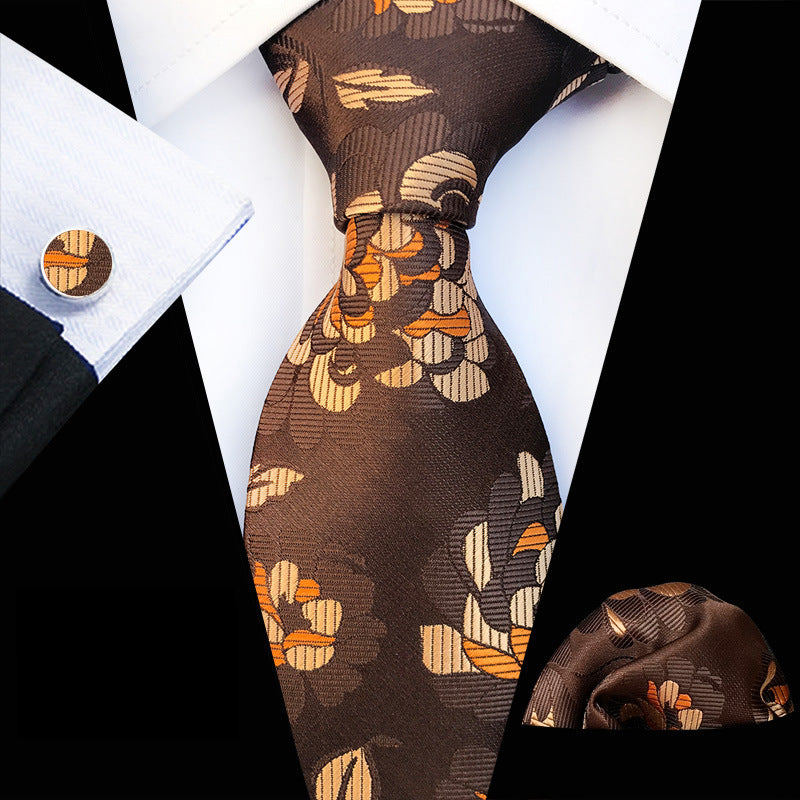 Men's Paisley Fashion Tie Pocket Square Cufflinks Set - Pack of 5