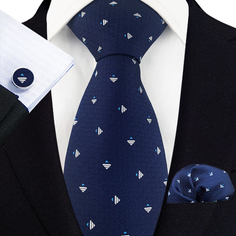 Men's Paisley Floral Tie Pocket Square Cufflinks Set - Pack of 5