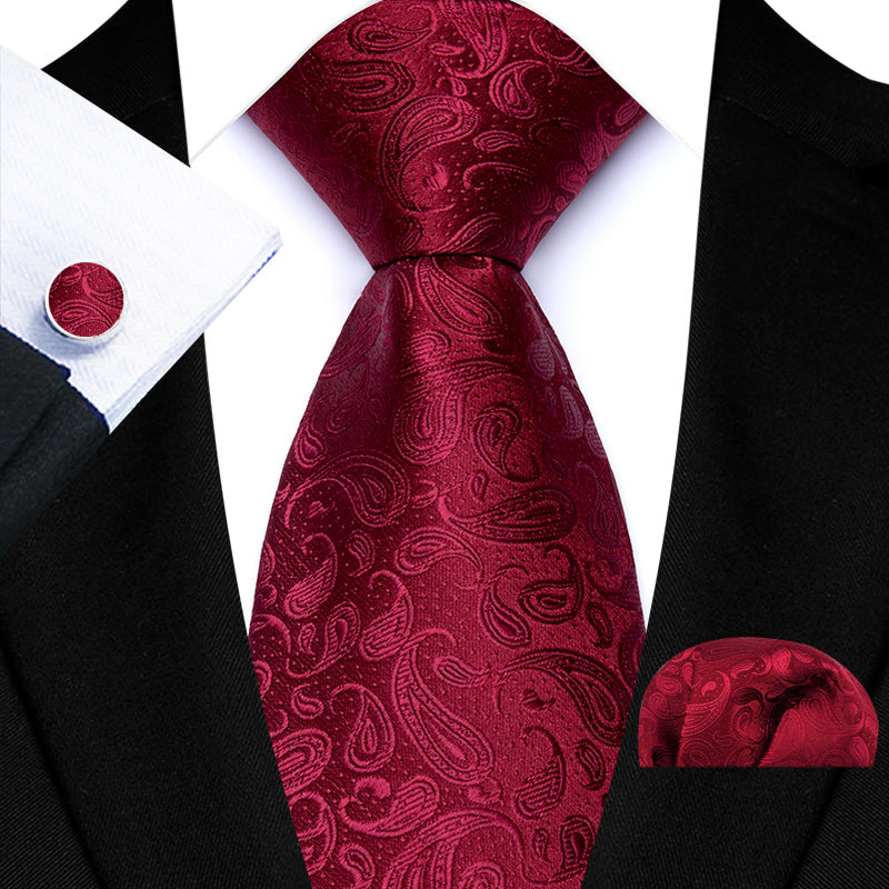Men's Polka Dot Tie Pocket Square Cufflinks Set - Pack of 5