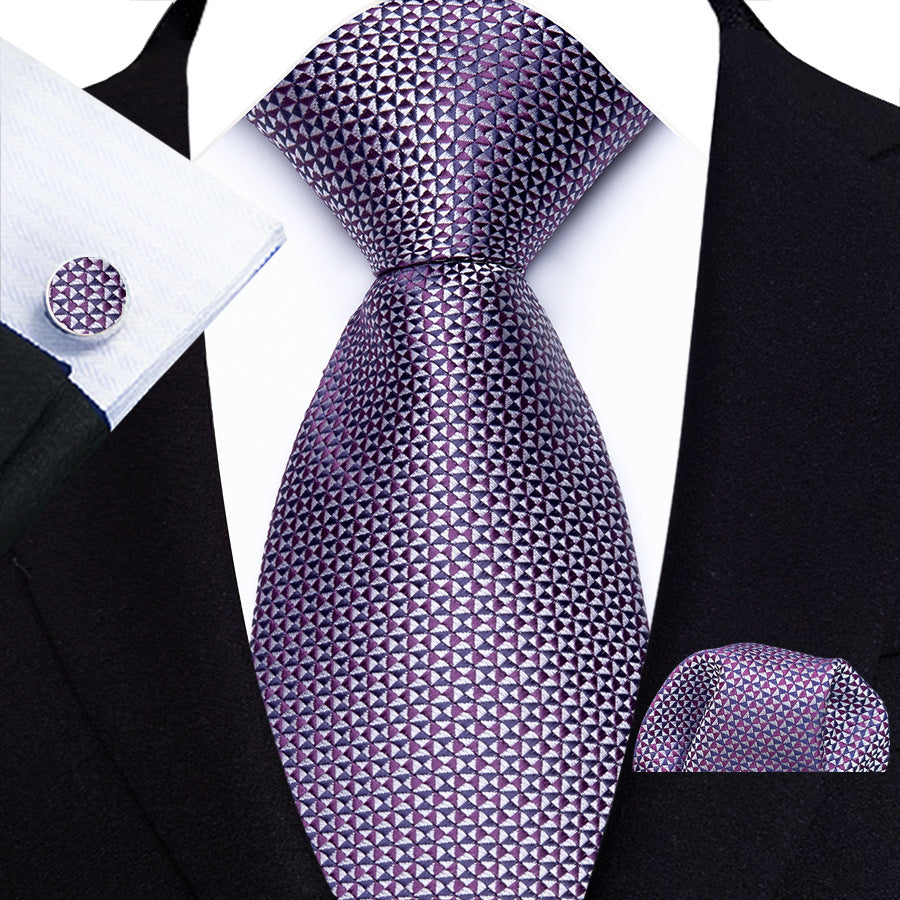 Men's Polka Dot Tie Pocket Square Cufflinks Set - Pack of 5