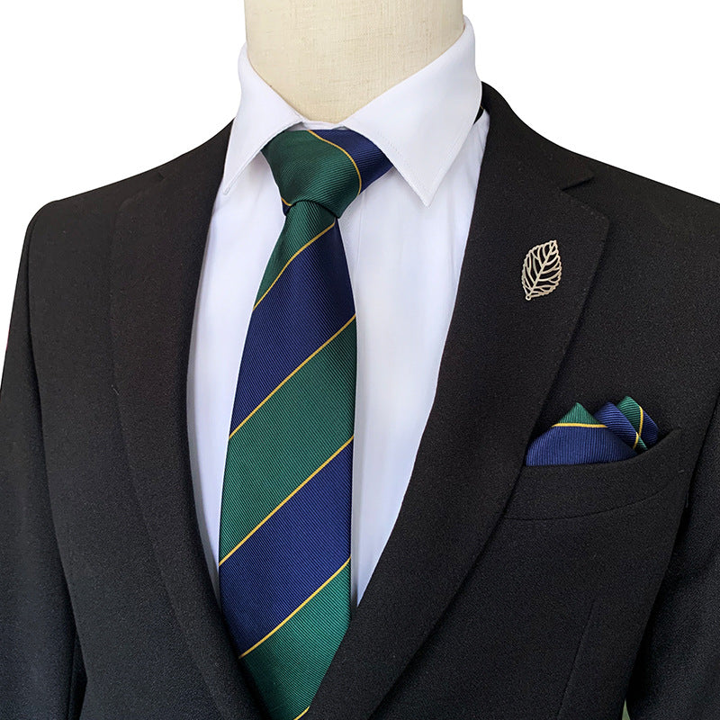 Men's Striped Business Tie and Pocket Square Gift Set - Pack of 5