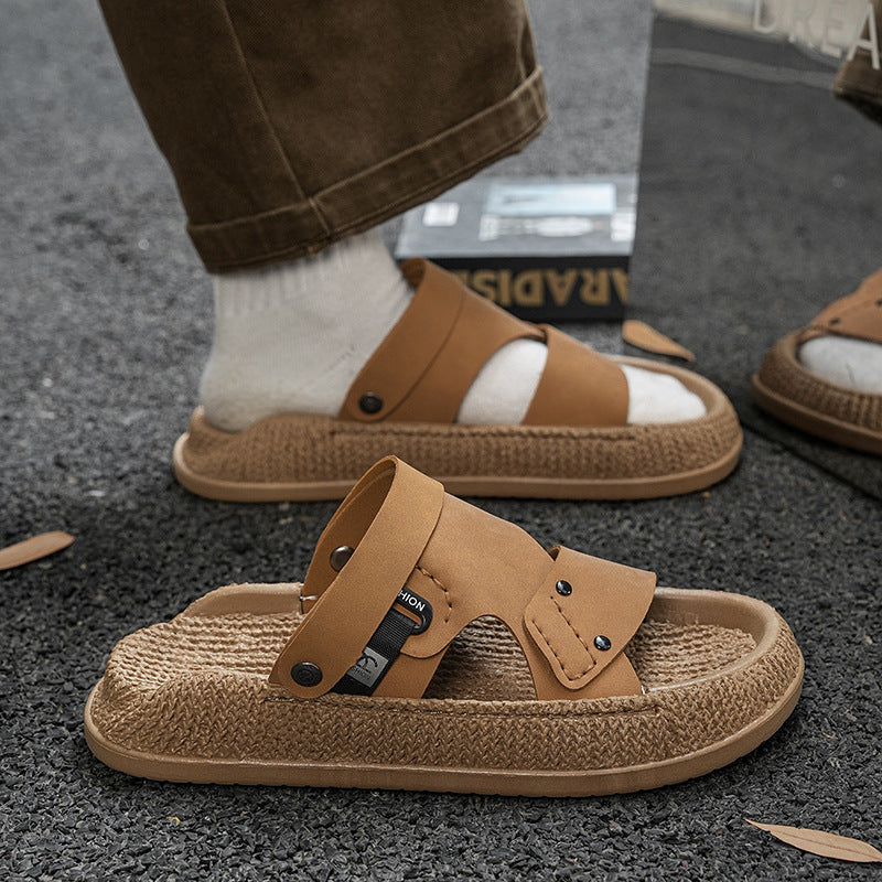 Men's Thick Sole Non Slip Beach Sandals Lightweight Casual