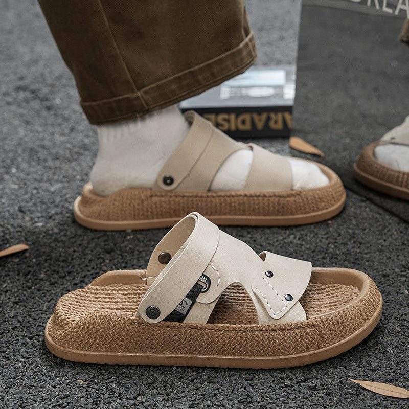 Men's Thick Sole Non Slip Beach Sandals Lightweight Casual