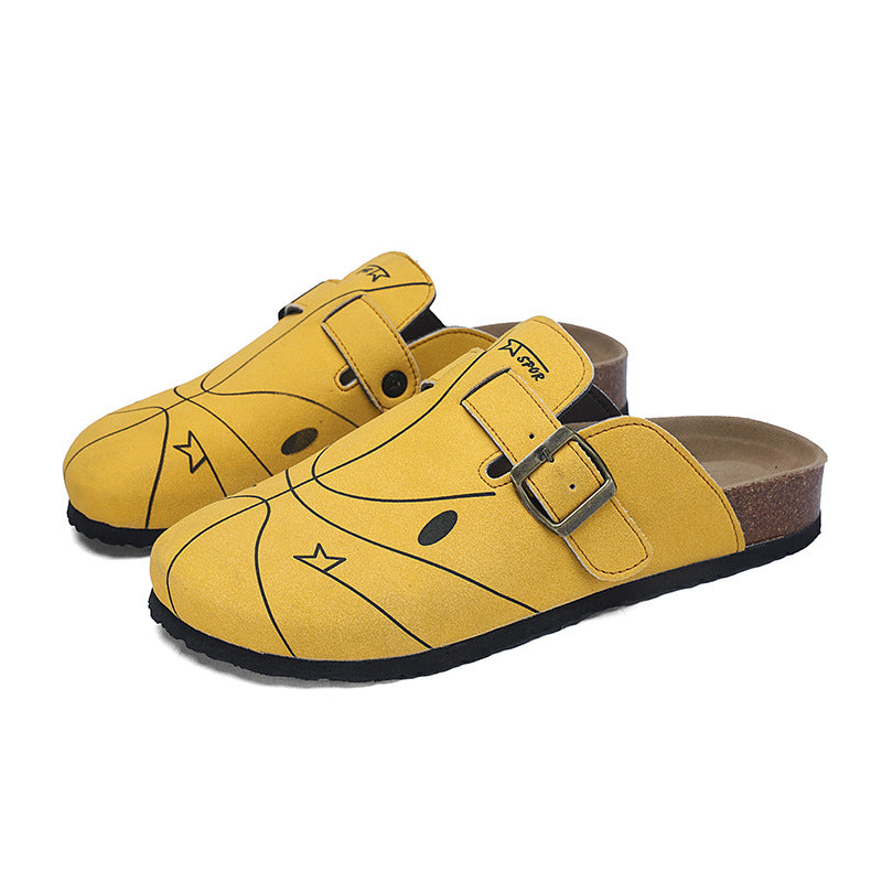 Men's Thick Sole Toe Cap Slip On Sandals Soft Footbed