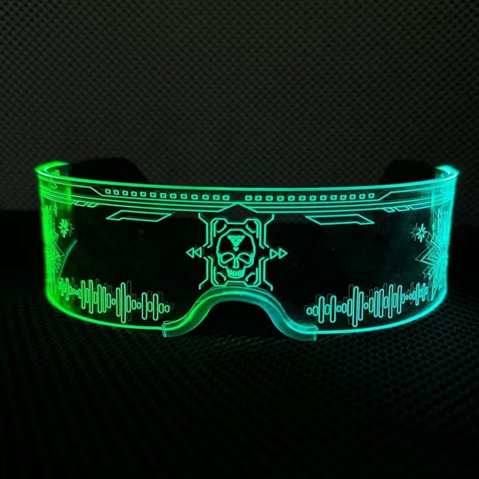 Colorful LED Light-Up Party Glasses, Futuristic Sci-Fi Style