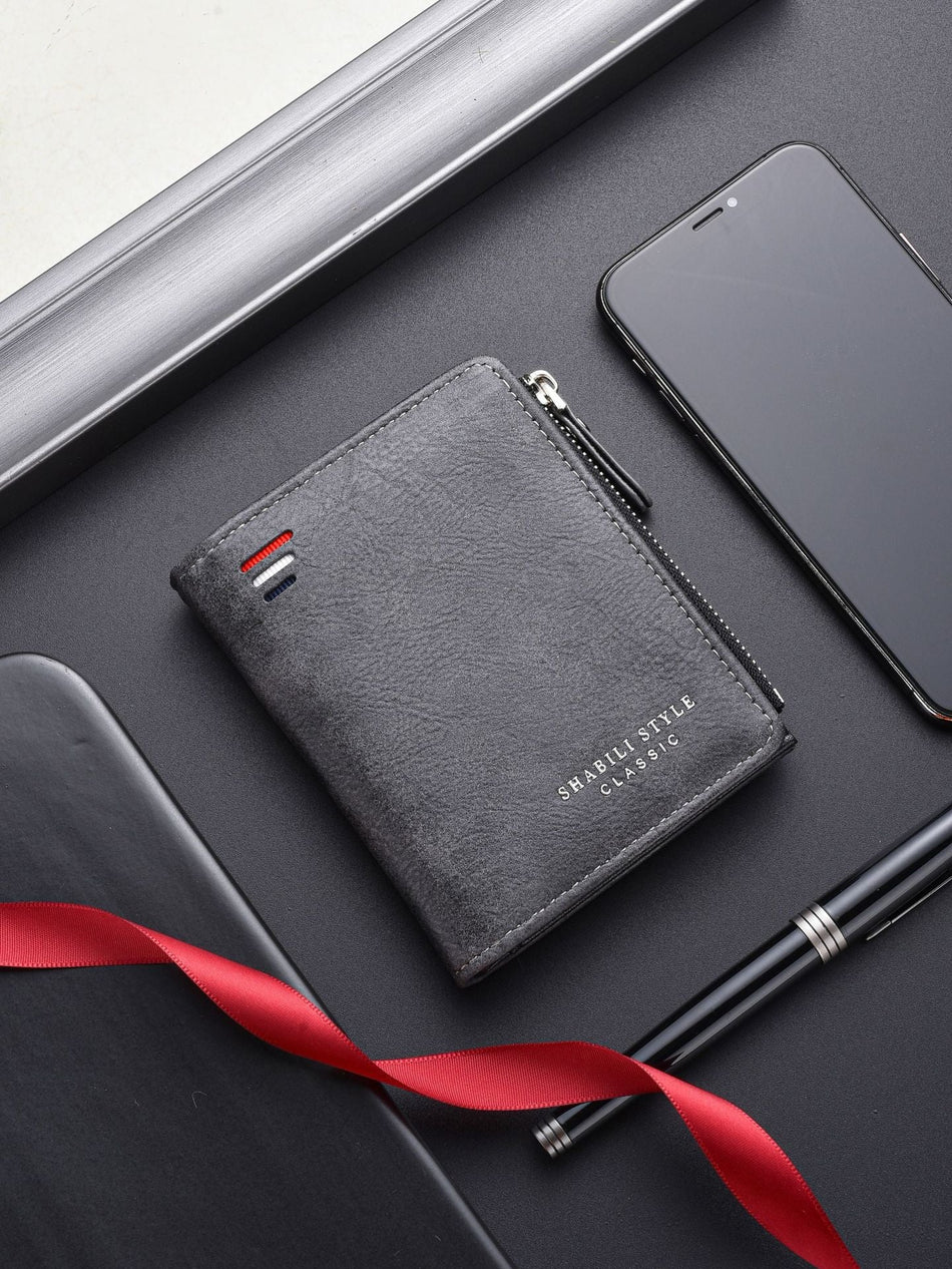 Men's Zip Wallet Large Capacity Business Card & ID Holder Wallet