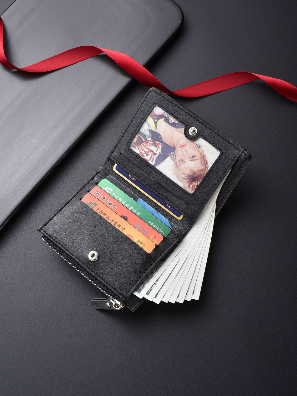 Men's Zip Wallet Large Capacity Business Card & ID Holder Wallet