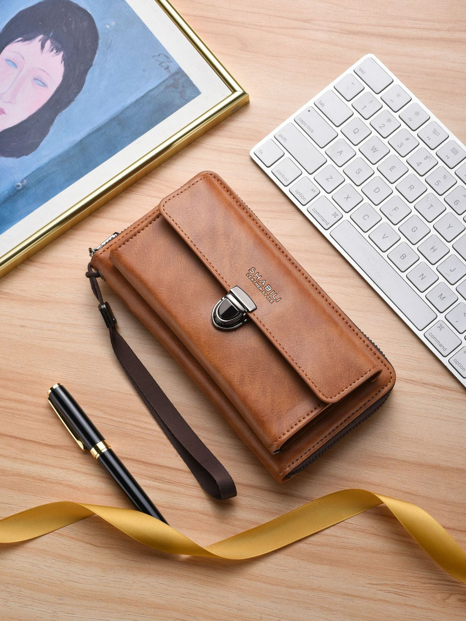 Unisex Long Zip Wallet Large Capacity Phone & Card Clutch Wallet