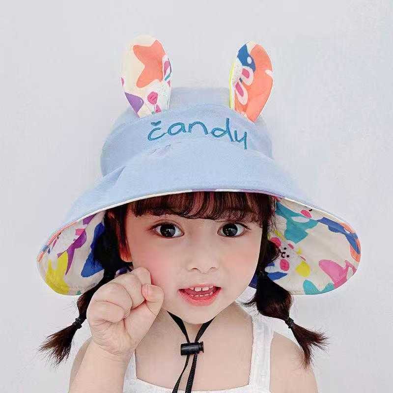 Kids Cartoon Wide-Brim Sun Hat for Summer