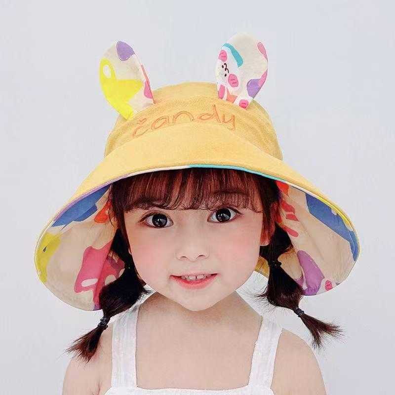 Kids Cartoon Wide-Brim Sun Hat for Summer