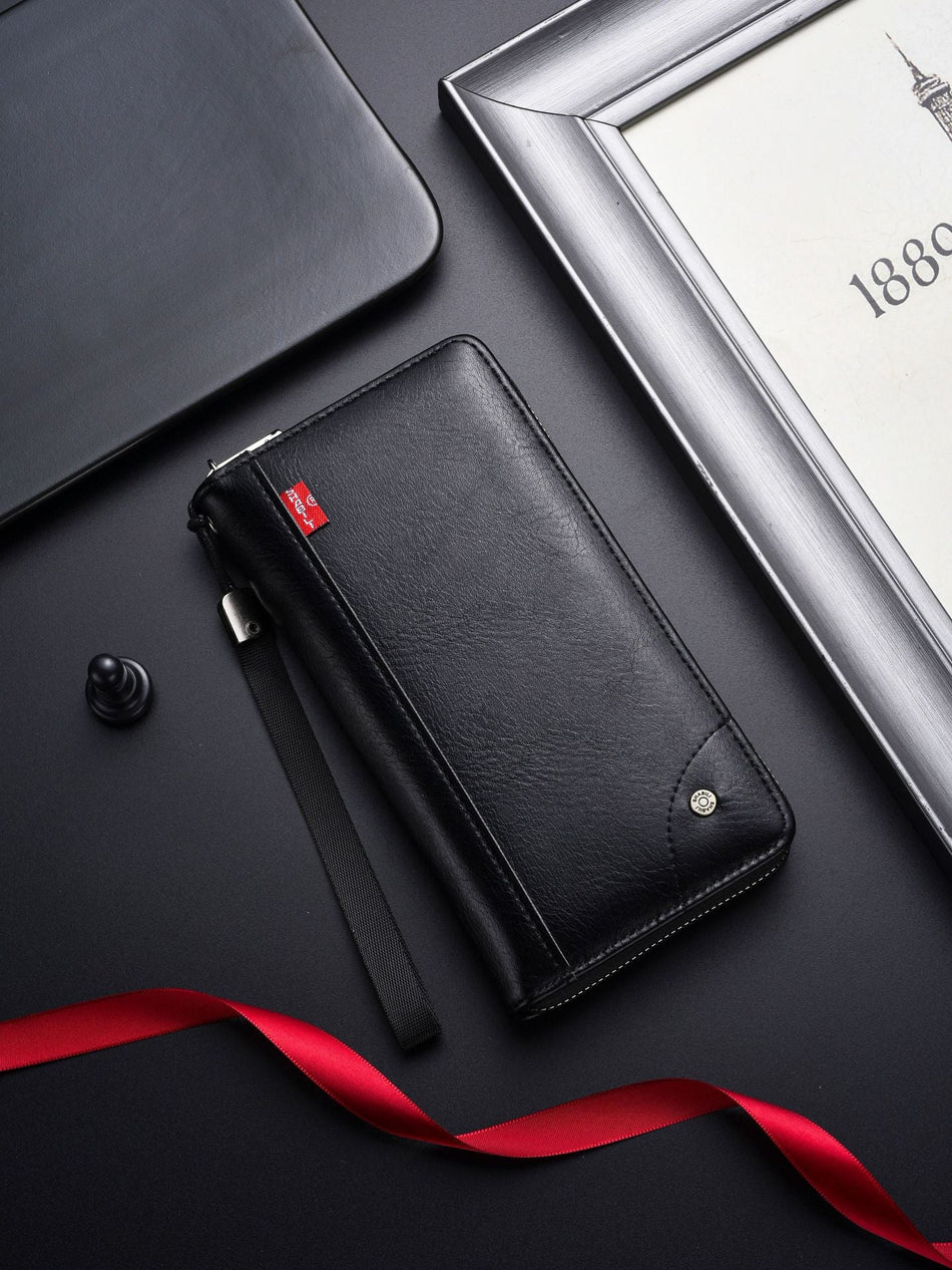 Men's Long Business Wallet Multi-Card Clutch with Large Capacity