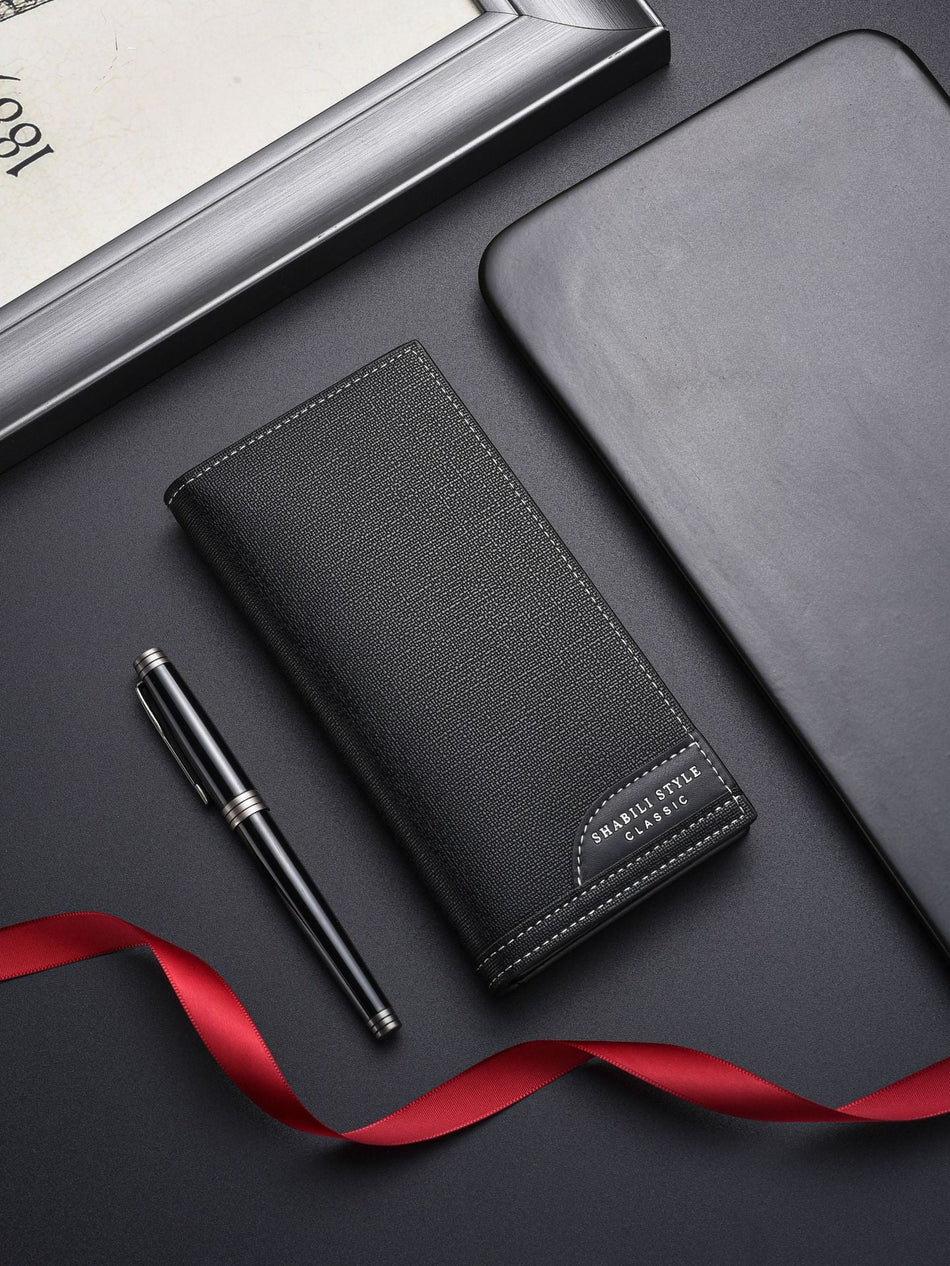 Men's Ultra-Thin Long Wallet Multi-Card Clutch Coin Purse