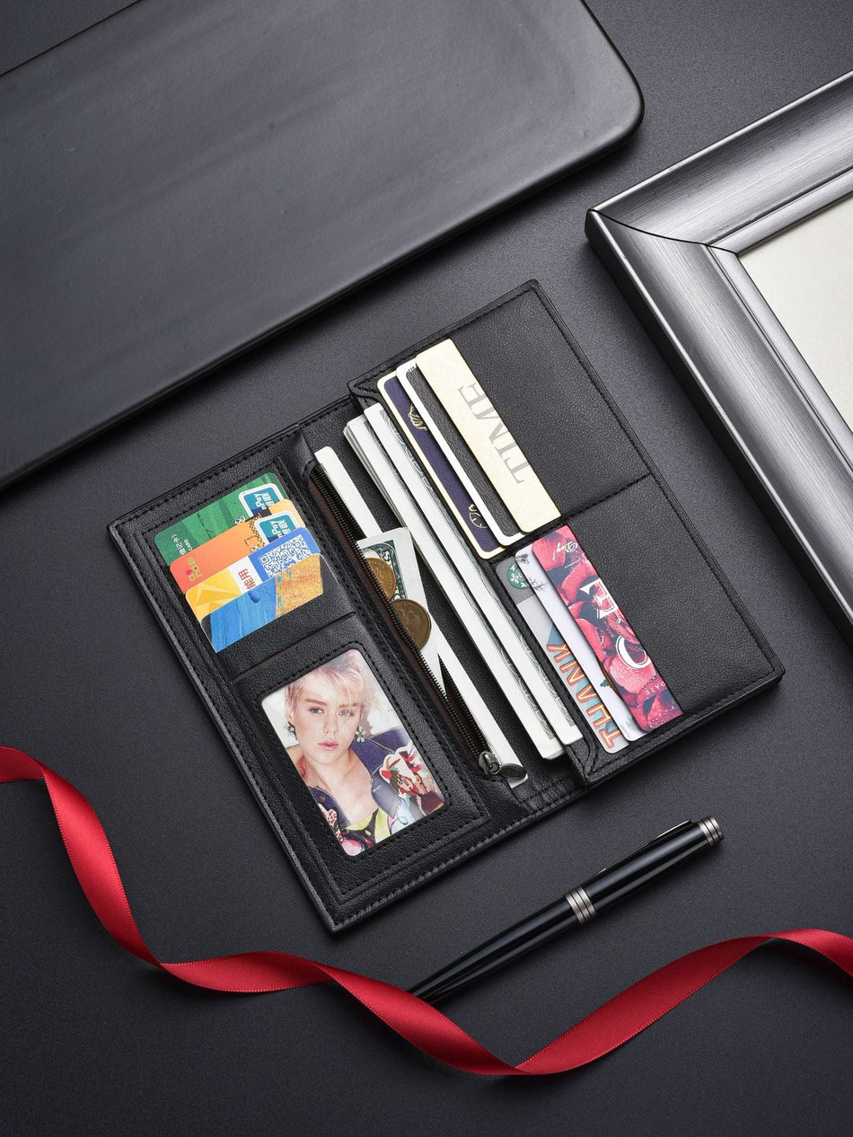 Men's Ultra-Thin Long Wallet Multi-Card Clutch Coin Purse
