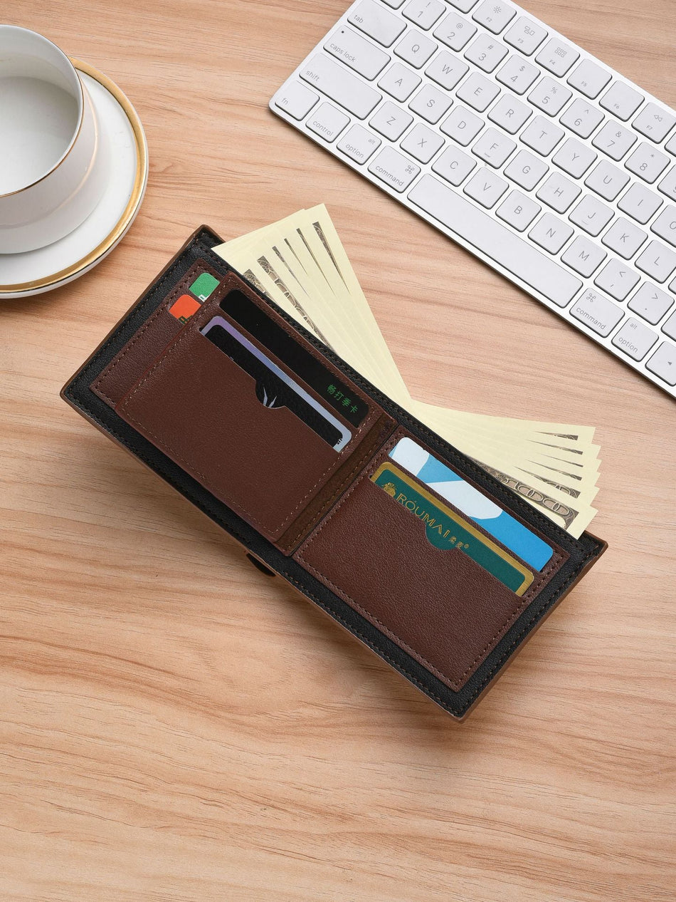 Men's Retro Short Wallet Large Capacity Multi-Card Coin Wallet