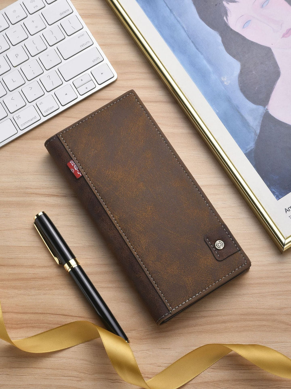 Men's Ultra-Thin Long Wallet Retro Multi-Card Clutch Wallet