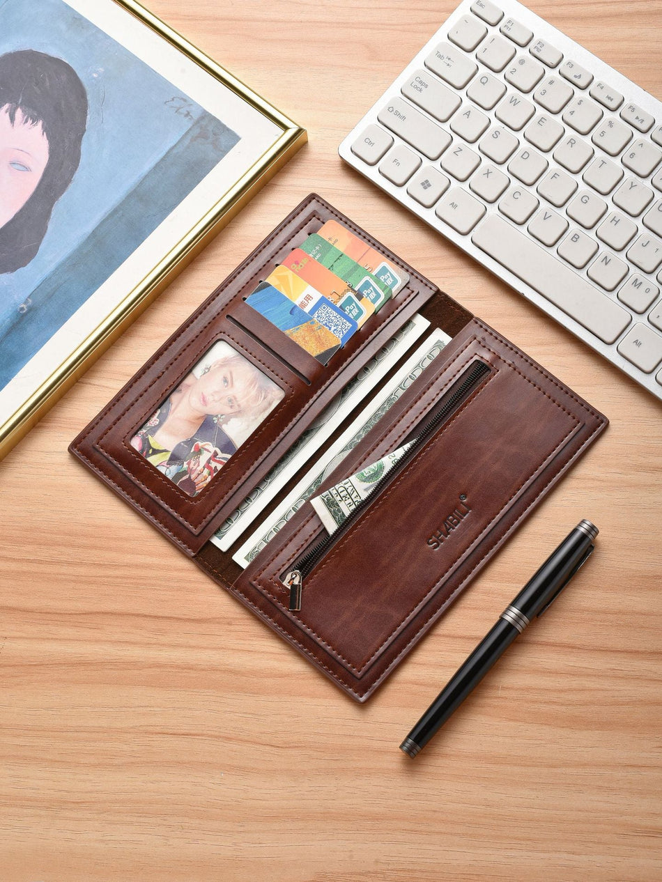 Men's Ultra-Thin Long Wallet Multi-Card Clutch Coin Purse