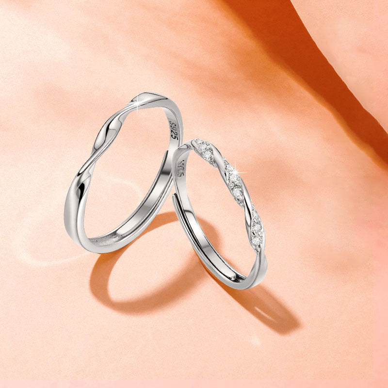 Unisex Mobius Open Ring, Minimalist Japanese Korean Style