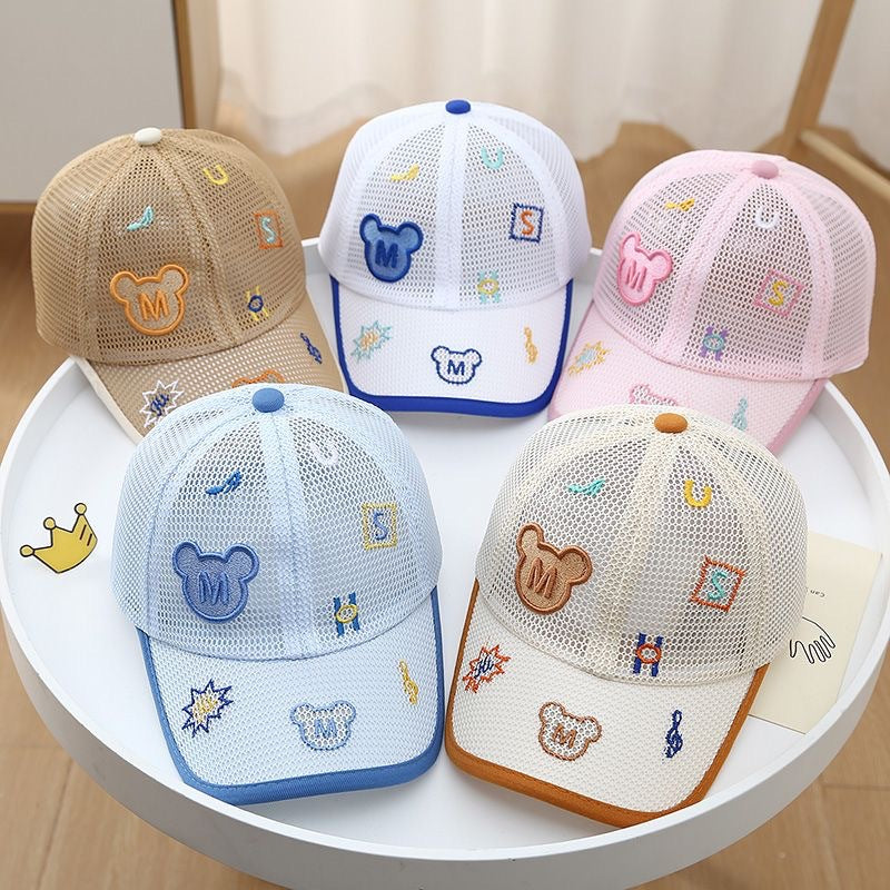 Kids Cartoon Bear Mesh Baseball Cap – Breathable Summer Hat