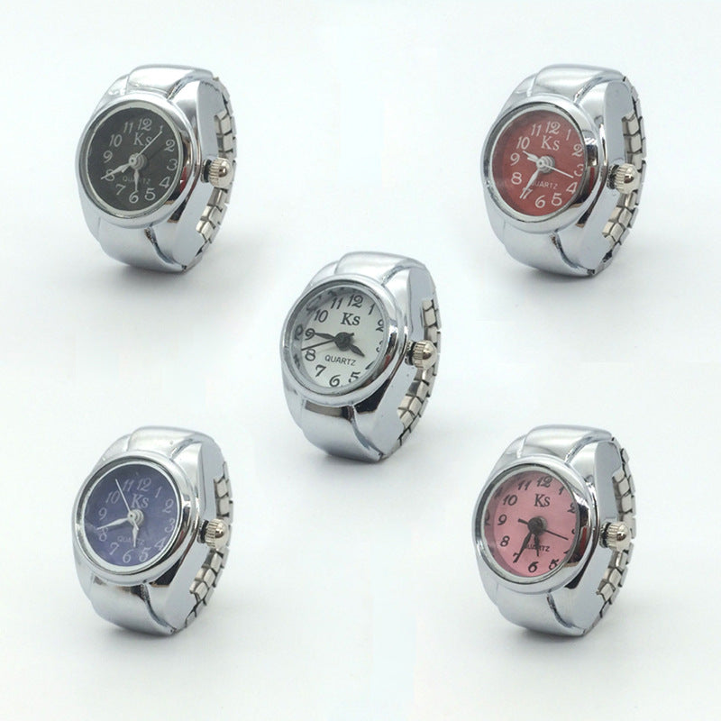Fashion Ring Watch, Quartz Finger Watch with Adjustable Ring Band