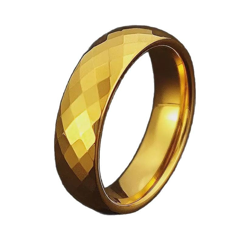 Gold-Tone Sparkling Mosaic Ring for Men & Women