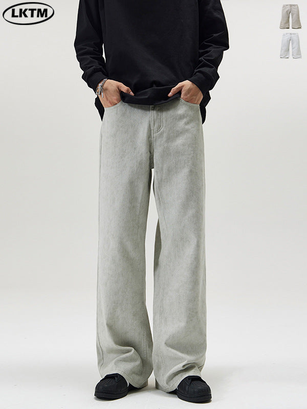 LKTM Men's Marble Dark Pattern A-Line Casual Micro Flare Pants