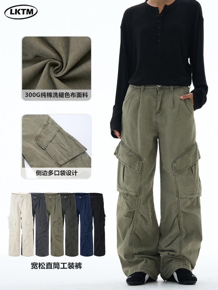 Lktm Men's Retro Deconstructed Multi-Pocket Cargo Pants