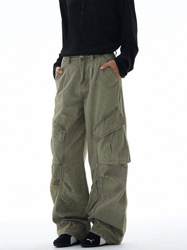Lktm Men's Retro Deconstructed Multi-Pocket Cargo Pants