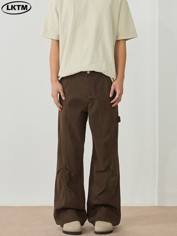 LKTM Maillard Vintage Deconstructed Flare Overalls Pants