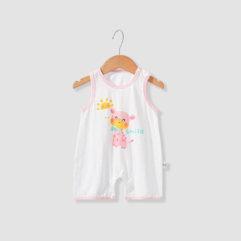 Baby Cotton Sleeveless Romper – Cartoon Summer Vest Bodysuit