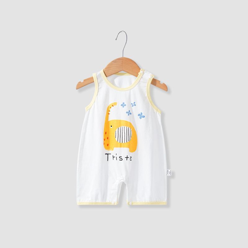 Baby Cotton Sleeveless Romper – Cartoon Summer Vest Bodysuit