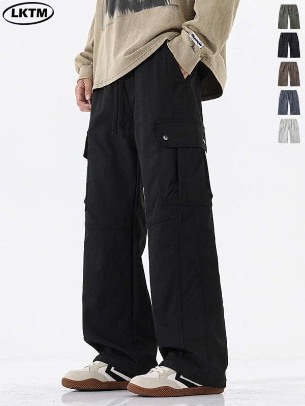 LKTM Men's Outdoor Waterproof Functional Loose Straight Pants
