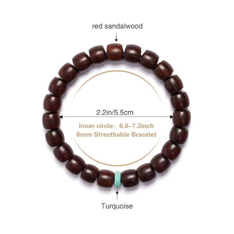 Handmade Wooden Beaded Bracelet, Vintage Zen-Inspired Style