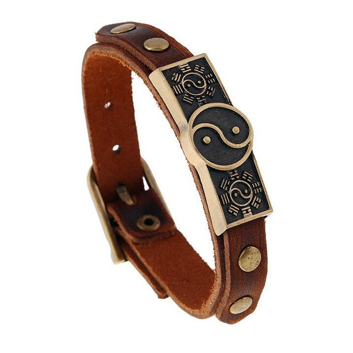 Vintage Adjustable Leather Bracelet for Men