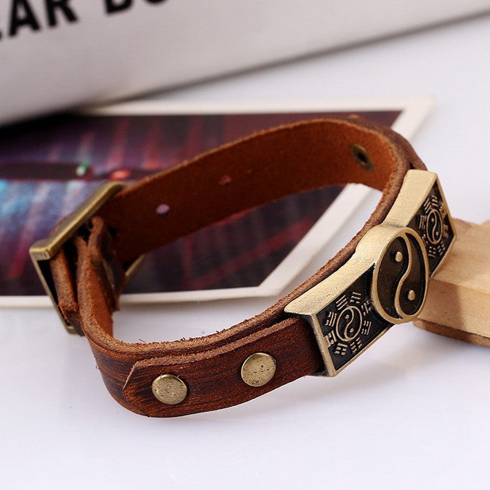 Vintage Adjustable Leather Bracelet for Men