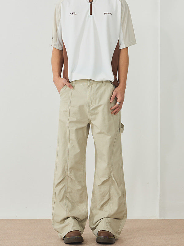 LKTM Deconstructed Micro Flare Overalls Retro Cargo Pants